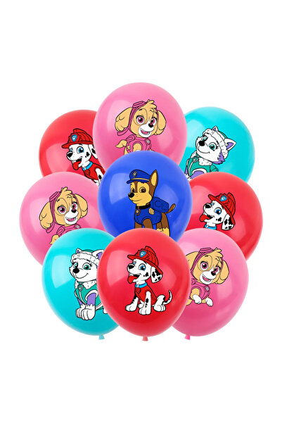 PAW PATROL عبوة واحدة من 10 قطع من بالونات اللاتكس بلون سادة من Paw Patrol مق...