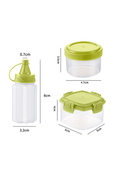 Choice 3 قطع زجاجات صغيرة خضراء لصلصة السلطة، أدوات مطبخ محمولة للشواء في اله...