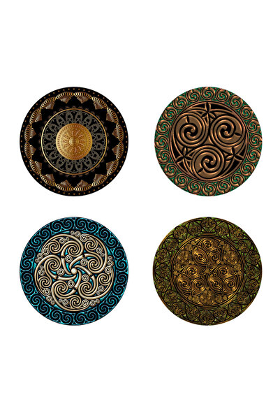 Choice XBD0836 4 قطع من الوقايات المطبوعة بنقوش الماندالا، مناسبة لتزيين التج...