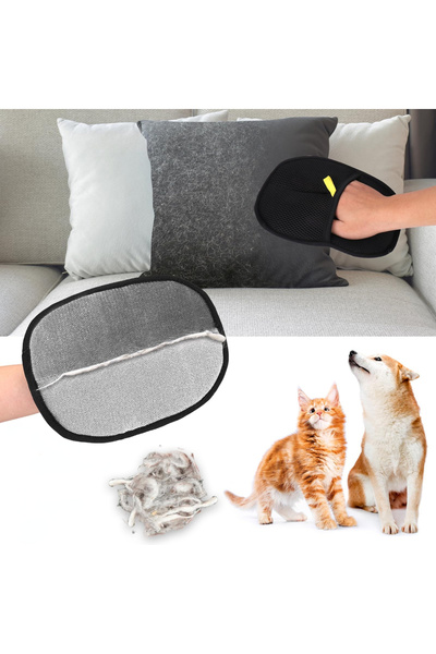 Choice black Double-Sided Pet Grooming Gloves, Cat Grooming Gloves, Pet Grooming Gloves for Dogs Bathing, V