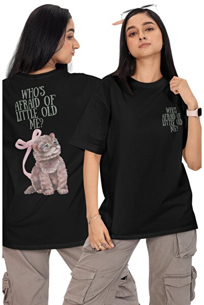 Fuddy Moda تي شيرت مطبوع عليه "من هو الذي يخاف مني الصغيرة القديمة" للجنسين، ...