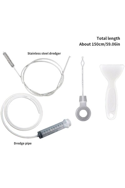 Choice 5 قطع E112 منظف الثلاجة فتحة تصريف مزيل الانسداد فرشاة تنظيف لولبية حقنة شفط 5 قطع Re