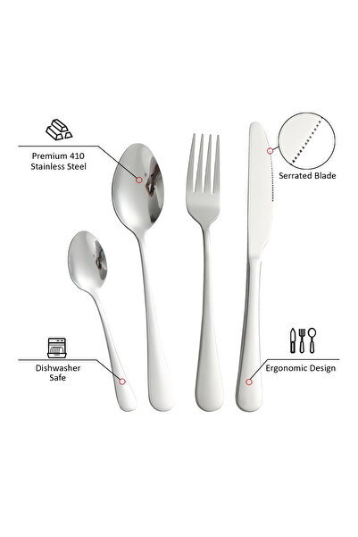 Bisbell 25 Pieces Tableware Set with Holding Stand, Stainless Steel Cutlery Set,BB3239