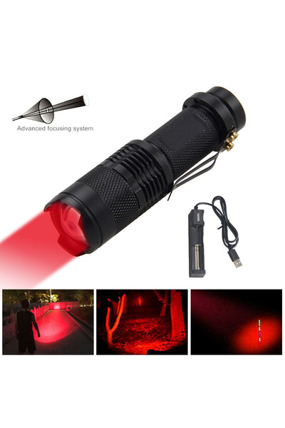 Choice ZOOM Red Three types of red, green, and white mini zoom lightweight LED flashlights, suitable for hu