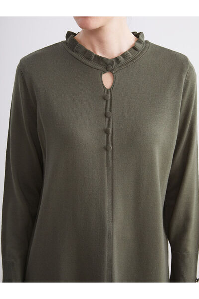 LC Waikiki Sparkling Choices from Shining Store |   Ruffled Mock Neck Women's Knitwear Sweater