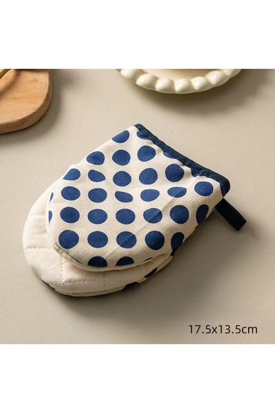 Choice Blue Polka Dots Style Polka Dot Heat-Resistant Oven Mitts for Home Use...