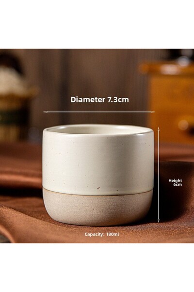 Choice كوب قهوة سيراميك متوسط الحجم 180 مل، كوب شاي ياباني دائري مصنوع يدويًا...