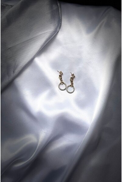 stainles steel Hanging Stone Auger Earrings