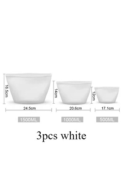 choice2 3pcs white 3PCS Silicone Food Storage Bag Reusable Stand Up Zip Bag L...