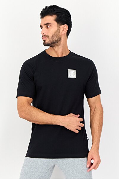 New Balance Men Sportswear Fit Brand Logo Short Sleeve Outdoor T-Shirt, Black