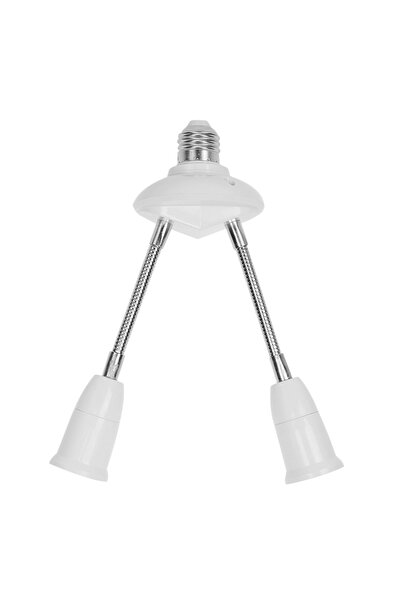 choice2 حامل مصباح ألويت - مصباحان E27 بقاعدة بيضاء، حامل مصباح LED دوار قابل...