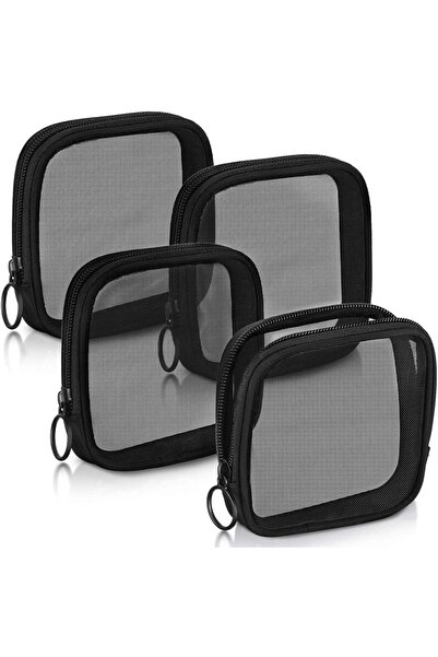 Choice 4 قطع 1/4 قطعة حقيبة مستحضرات تجميل صغيرة شفافة حقيبة سفر صغيرة شبكة س...