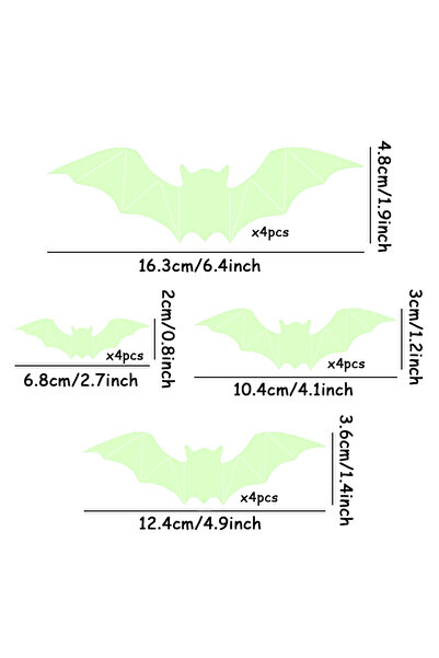 Choice 16 قطعة مجموعة 16 قطعة ملصقات حائط هالوين مضيئة ملصقات هالوين مضيئة في...