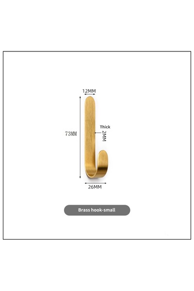 Choice 2 قطعة من خطافات الحائط الصغيرة المصنوعة من النحاس الأصفر للحمام، خطاف...