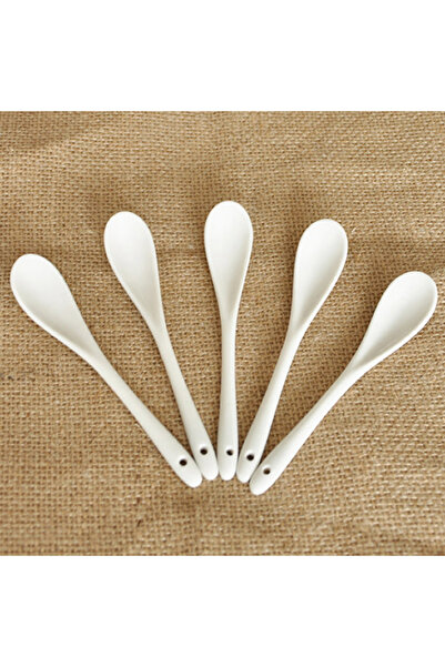 Choice 5PCS 5PCS Porcelain Spoons Mini Kitchen Ceramic Tea Coffee Sugar Dessert Spoon New Pure White Flatwa