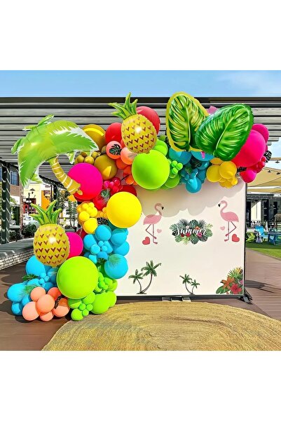 Choice 129 قطعة أخرى 129 قطعة قوس بالونات على شكل نخيل بزخارف هاواي لزينة حفل...