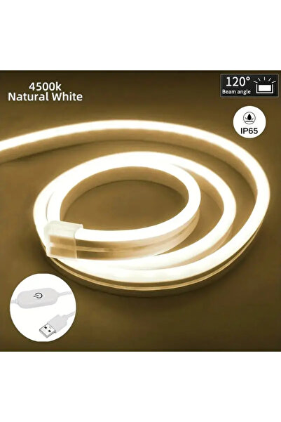 Choice 1 متر شريط إضاءة LED نيون أبيض طبيعي مستشعر لمس DC5V USB قابل للتعتيم ...