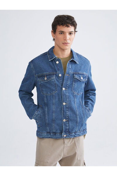 LC Waikiki سترة جينز للرجال من إنديجو ستاندرد فورم