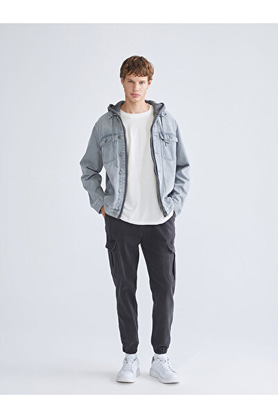 LC Waikiki Gri Standart Kalıp Erkek Jean Ceket