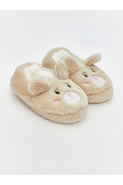 LC Waikiki Bej Hayvan Figürlü Kız Bebek Panduf