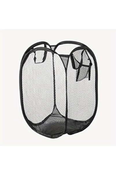 Choice S Black Foldable Mesh Laundry Basket Collapsible Hamper for Dirty Clothes Storage Space Saving Porta