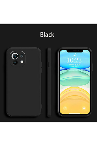 Choice حافظة سيليكون سائلة سوداء مربعة Xiaomi 11 Lite Ne 5G لهاتف Xiaomi Mi 1...