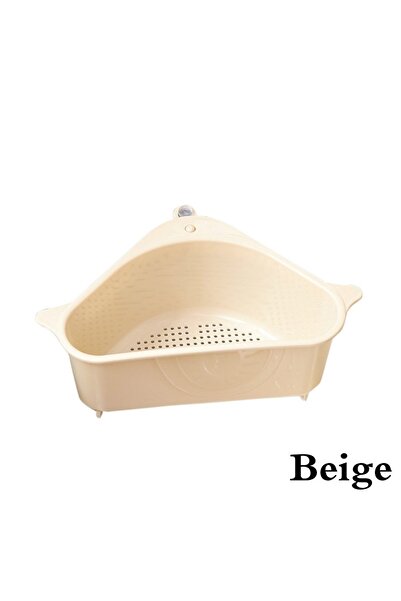 Choice مصفاة مطبخ باللون البيج مثلثة الشكل مصفاة فواكه وخضروات رف إسفنج سلة أ...