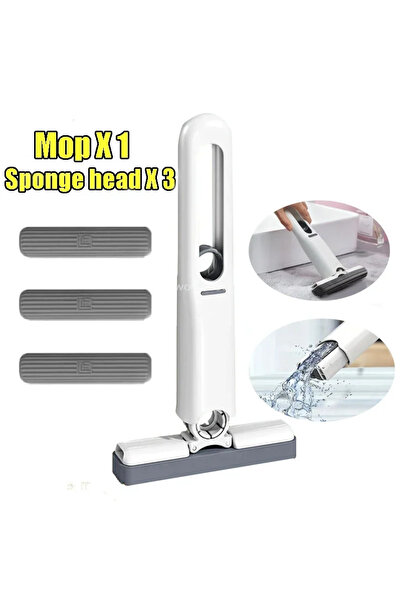 choice2 1 Mop-3 Sponge Sponge Straw Cleaning Small Cleaner Mini Mop Powerful Squeeze Folding Home Self-squee