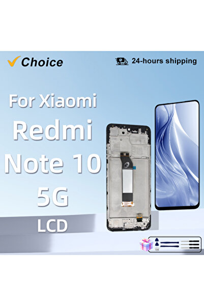 Choice1 شاشة LCD سوداء بدون إطار مقاس 6.5 بوصة لهاتف Xiaomi Redmi Note 10 5G ...