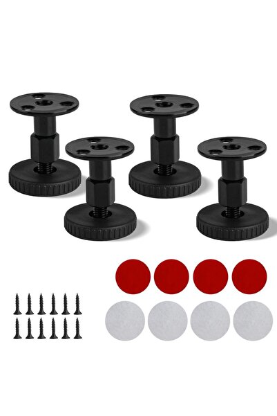 Choice 4 أقدام قابلة للتعديل للأثاث باللون الأسود (27-64 مم) - أرجل تسوية للأ...