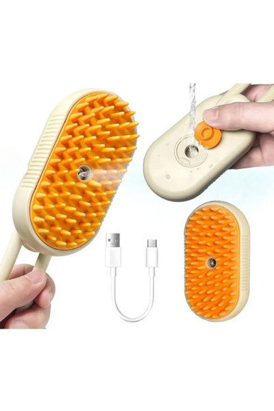 Vetrilexhome Vetribrush Steam Cat Comb with Handle, Steam Cat & Dog Washing Brush Comb with Soft Silicone