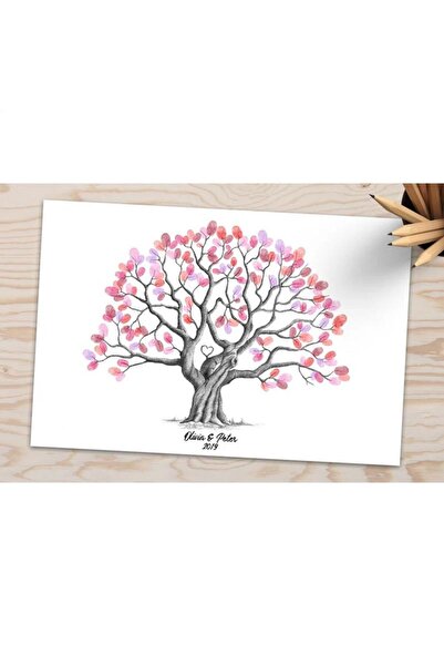 Choice كتاب ضيوف زفاف من القماش ببصمة إصبع شخصية مقاس 42 × 30 × 0.2 سم، ملصق إبداعي لهدايا الزفاف