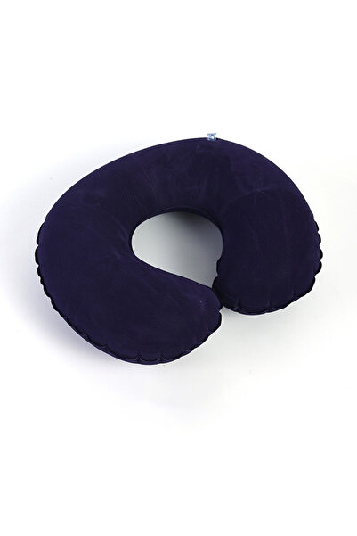 Choice وسادة سفر قابلة للنفخ باللون الأزرق الداكن على شكل حرف C وسادة عنق وسادة دائرية محمولة