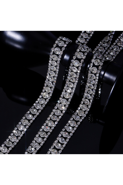 Choice 1 ياردة 90 سم شفافة 1 ياردة/90 سم سلسلة من الكريستال والكريستال المزين...