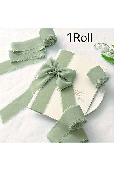 Choice L MINT GREEN شريط شيفون أخضر نعناعي مع أطراف متفرقة - شريط بوليستر متفرقة بطول 5 ياردات لباقات الزهور والحرف اليدوية