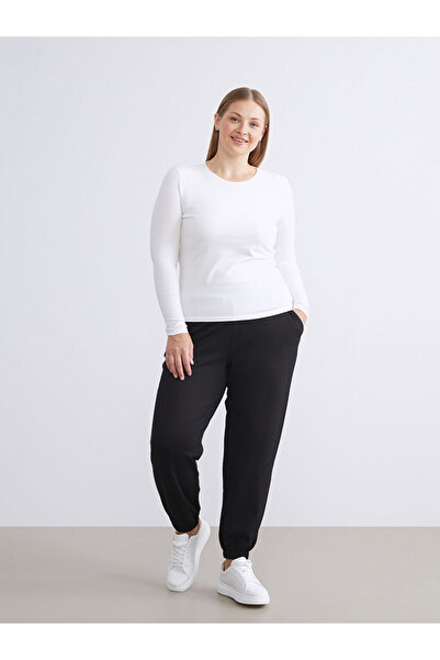 LC Waikiki Black Elastic Waist Women's Jogger Sweatpants