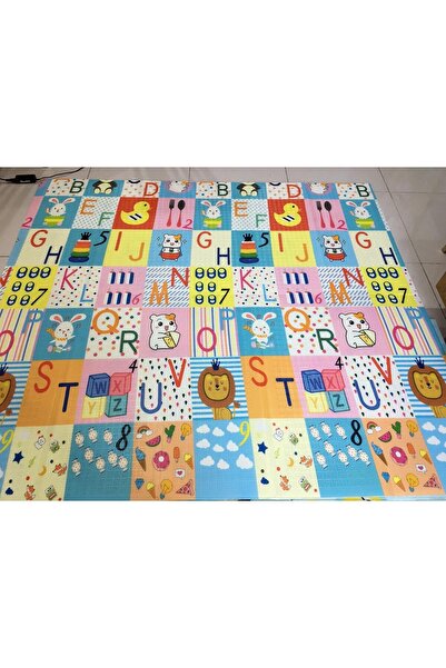 Bibilel Kids Play Mat, Reversible Letters/Giraffes, XPE+PE, Waterproof, Non-slip, 180x200x1 cm