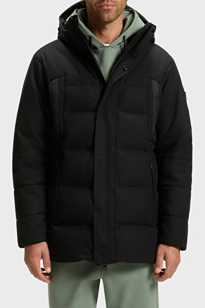 BOSS Kapitoneli Regular Fit Kapüşonlu Su İtici Parka Mont Erkek MONT 50547262...