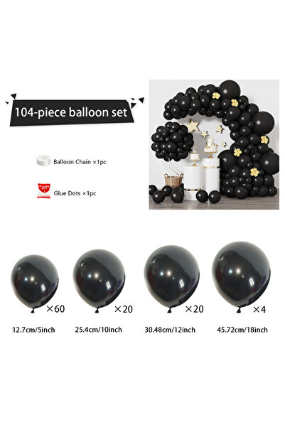 Choice مجموعة أخرى من 104 قطعة بالونات سوداء وأحمر روبي وأقواس زينة حمراء بأح...