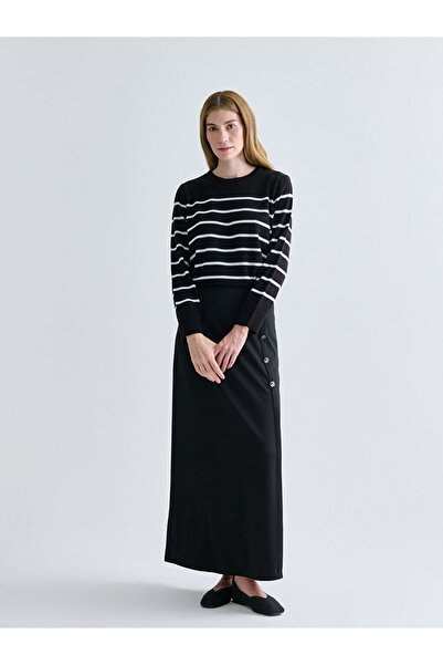 LC Waikiki Alegeri strălucitoare de la Shining Store |   Pulover tricotat pentru femei cu dungi cu gât rotund