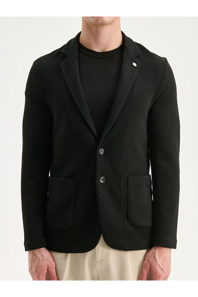 LC Waikiki Siyah Dar Kalıp Erkek Blazer Ceket