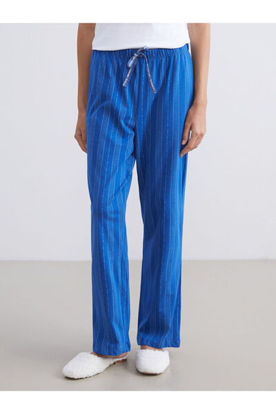 LC Waikiki Sparkling Choices from Shining Store |   Plus Size Elastic Waist Striped Women's Pajama Bottoms