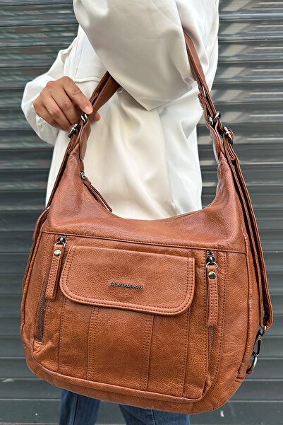 Just Polo Original Women's Washable Leather Backpack and Shoulder Bag