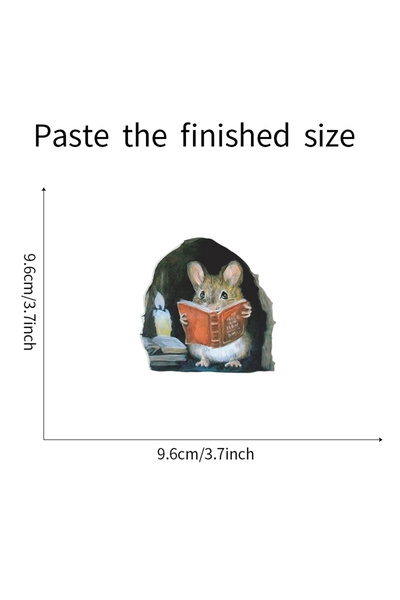 Choice 3 قطع فتحة فأر 3 قطع ملصقات جدارية واقعية على شكل فتحة فأر للسلالم الز...