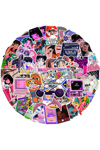 Choice فتاة - 50 قطعة 50 قطعة ملصقات فتاة أنيمي، ملصقات فتاة مقاومة للماء لزج...