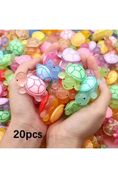 Choice 20 قطعة 20/50/100 قطعة زخارف سلحفاة صغيرة لطيفة مضيئة مصغرة سلحفاة صغي...