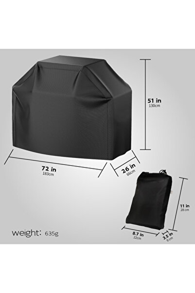 Choice غطاء شواية متعدد الأحجام مقاس 72 بوصة، غطاء شواية غاز شواء مقاوم للماء شديد التحمل، أسود، مقاوم للحرارة