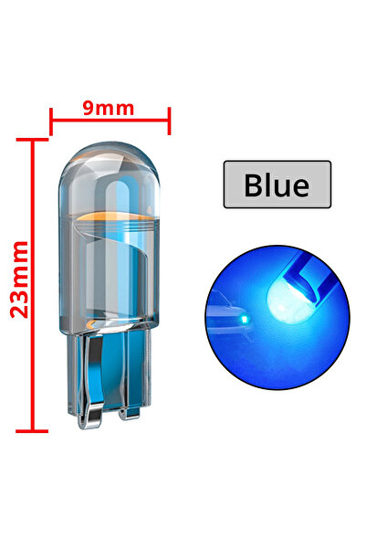 Choice 4 قطع زرقاء 2/4 W5W 194 T10 غطاء زجاجي Cob LED لمبة منزلية 6000K مصباح...