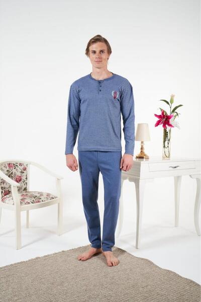 Estiva Men's Winter Plaid Striped Interlock Ribbed Pajama Set