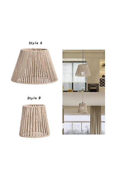 Choice Style A Woven Pendant Lamp Shade Replacement Decoration Ceiling Lantern Cover for Kitchen Island Caf